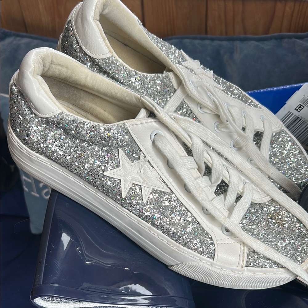 Silver Glitter Women's Sneakers